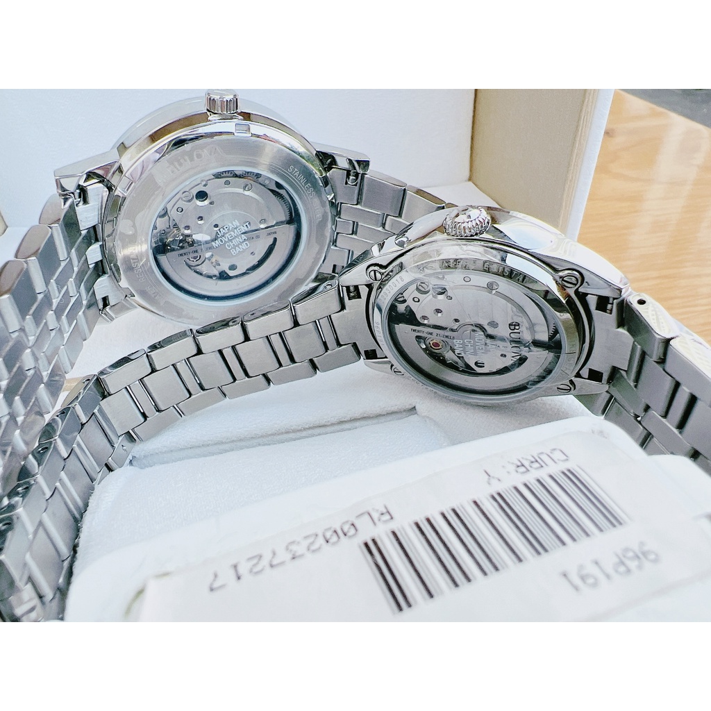 Đồng hồ đôi nam nữ dây thép Bulova 96P191 Và 96A247