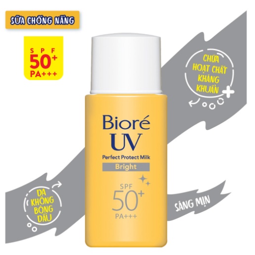 Sữa Chống Nắng Bioré Bảo Vệ Hoàn Hảo - Sáng Mịn 25ml UV Perfect Protect Milk BRIGHT SPF50/PA+++