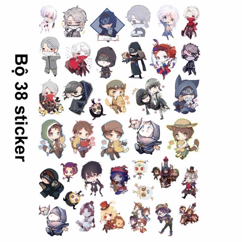Combo 30-60 hình dán ldentity v /Sticker anime identivy V
