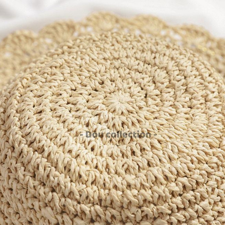 [NowShip2h] Nón Cói (Mũ Cói) Mềm Vành Rộng Phối Dây Ren Nơ Đi Biển Thời Trang Hàn Quốc - Mã NC013