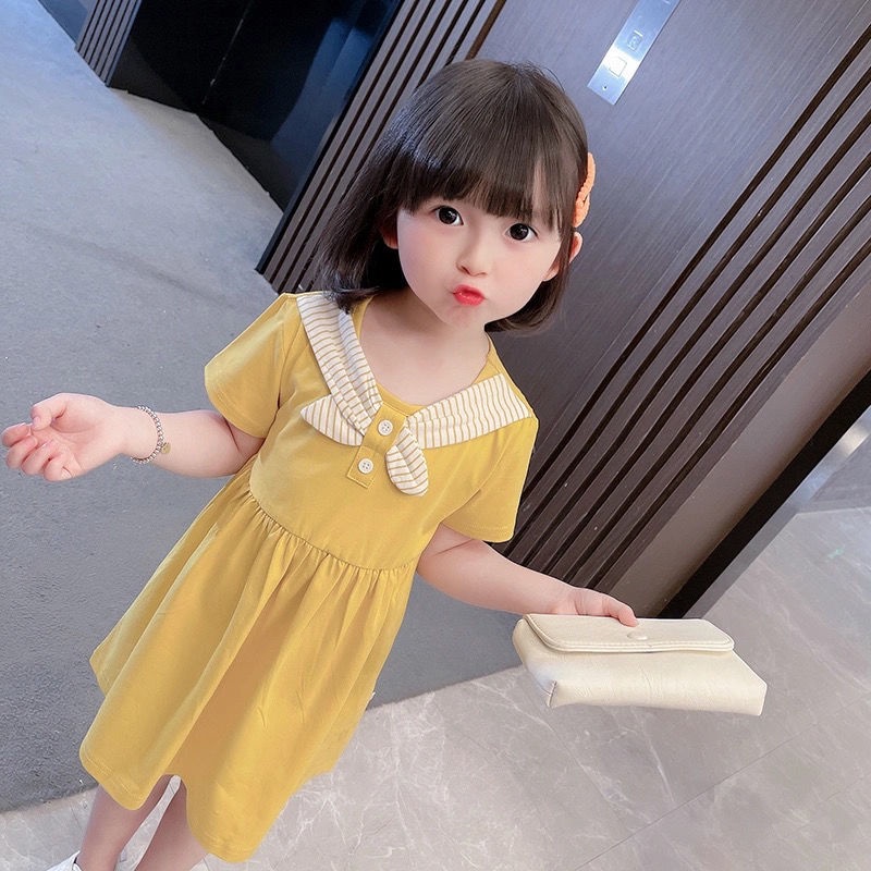 Đầm Công Chúa Tay Ngắn Kiểu Hàn Quốc Dễ Thương Thời Trang Mùa Hè Cho Bé Gái