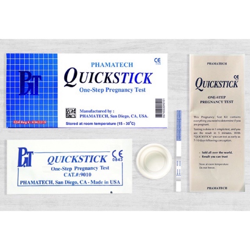 [HOẢ TỐC HCM]Que thử thai nhanh Quickstick (1 cái/hộp) HÀNG MỸ CAM KẾT CHÍNH HÃNG 1 ĐỔI 1