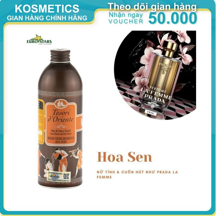 Sữa tắm nước hoa Ý Tesori dOriente hương Hoa sen