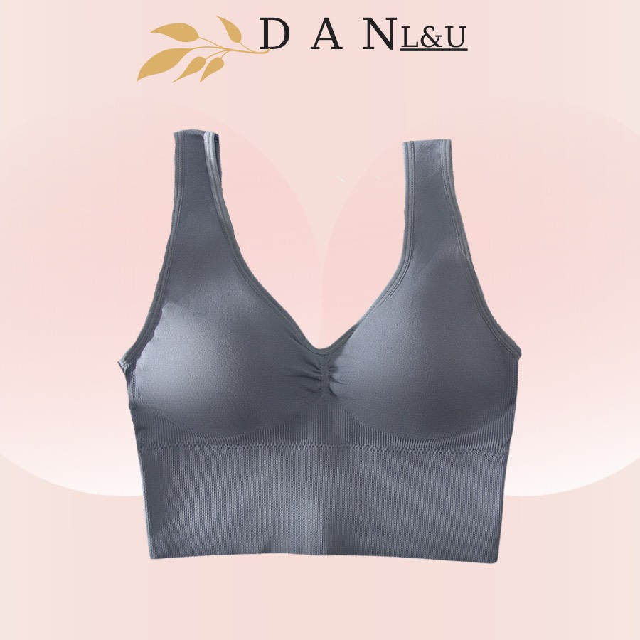 Áo Ngực Croptop Cotton Co Dãn 4 Chiều Thoải Mái Cổ Xẻ Quyến rũ DAN L&amp;U 6520