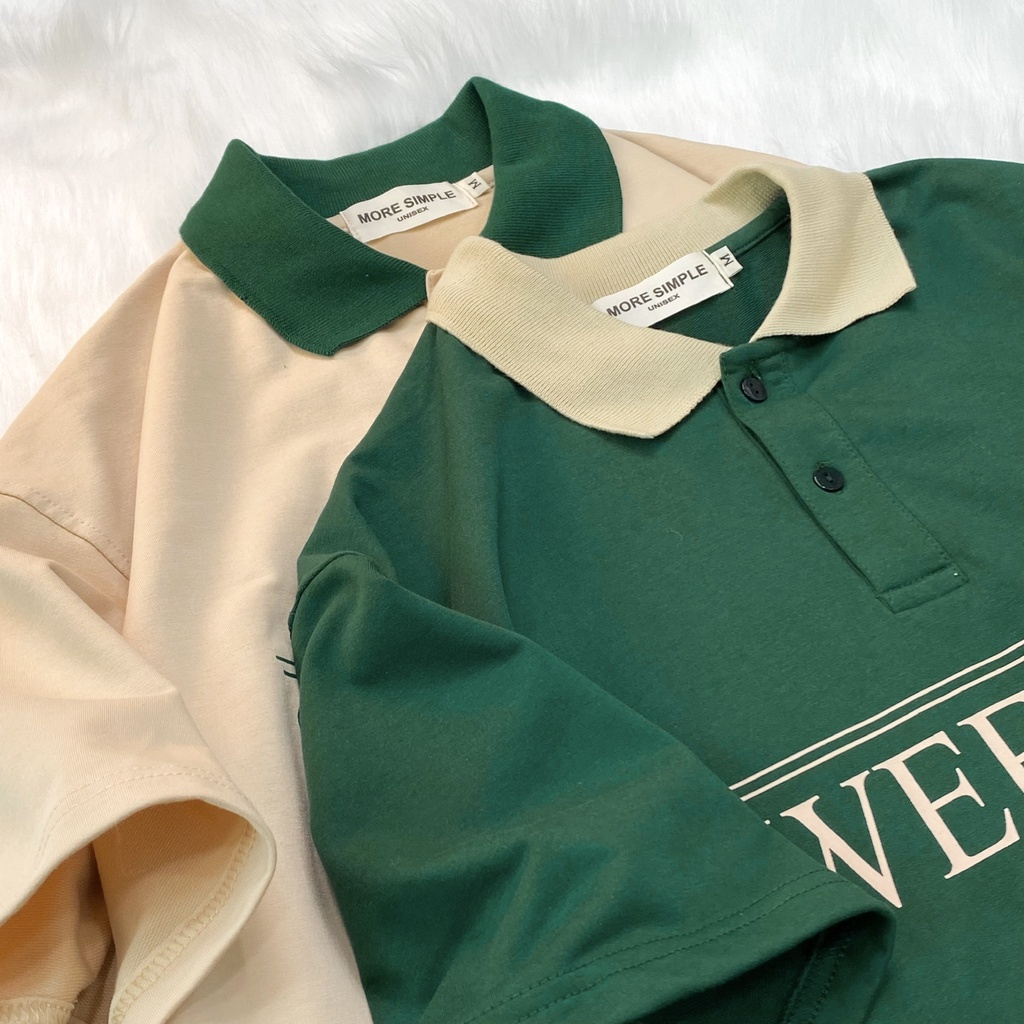 Áo thun Polo Sweeder Fashion Nam Nữ Unisex - áo thun cổ bẻ tay lỡ form rộng co giãn, thoáng mát GIDI