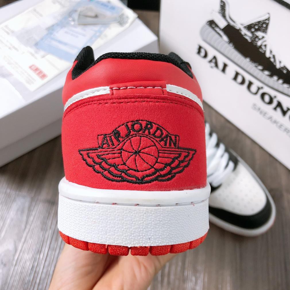 Giày thể thao 𝐉𝐨𝐫𝐝𝐚𝐧 Cổ Thấp Đỏ đen, Giày sneaker JD1 low Đỏ Đen, giày thể thao JD1 Red Black nam nữ đủ bill box