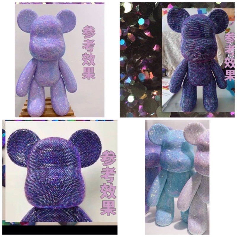 Gấu bearbrick tự gắn đá cute kèm dụng cụ