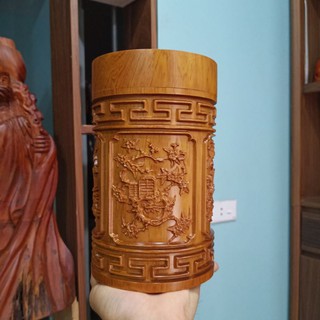 Hộp đựng chè đục tứ quí gỗ