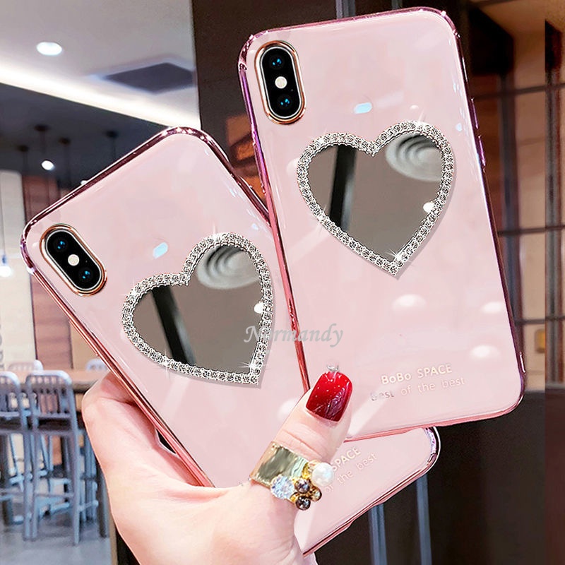 Ốp Điện Thoại TPU Dẻo Tráng Gương 6D Kèm Gương Trang Điểm Cho OPPO Reno8 Z 8 Pro Reno 8 8Z 7 7Z 7Pro 6Z 6 Z Pro 5G 4G