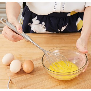 Phới đánh trứng inox 304 cây đánh trứng inox ko gỉ dụng cụ làm bánh tiện dụng Onlycook 31cm 115g