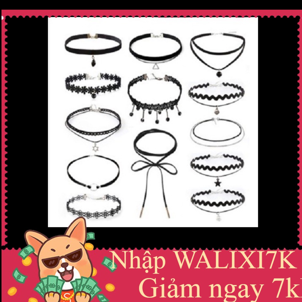 Bộ 12 +1 Vòng Cổ Choker Cá Tính Và Thời Trang vòng giá không dổi -vt09