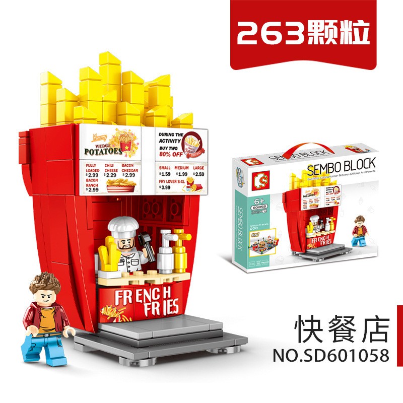 Bộ Đồ Chơi Lego Xếp Hình Cửa Hàng Bán Đồ Ăn Vặt Cho Bé