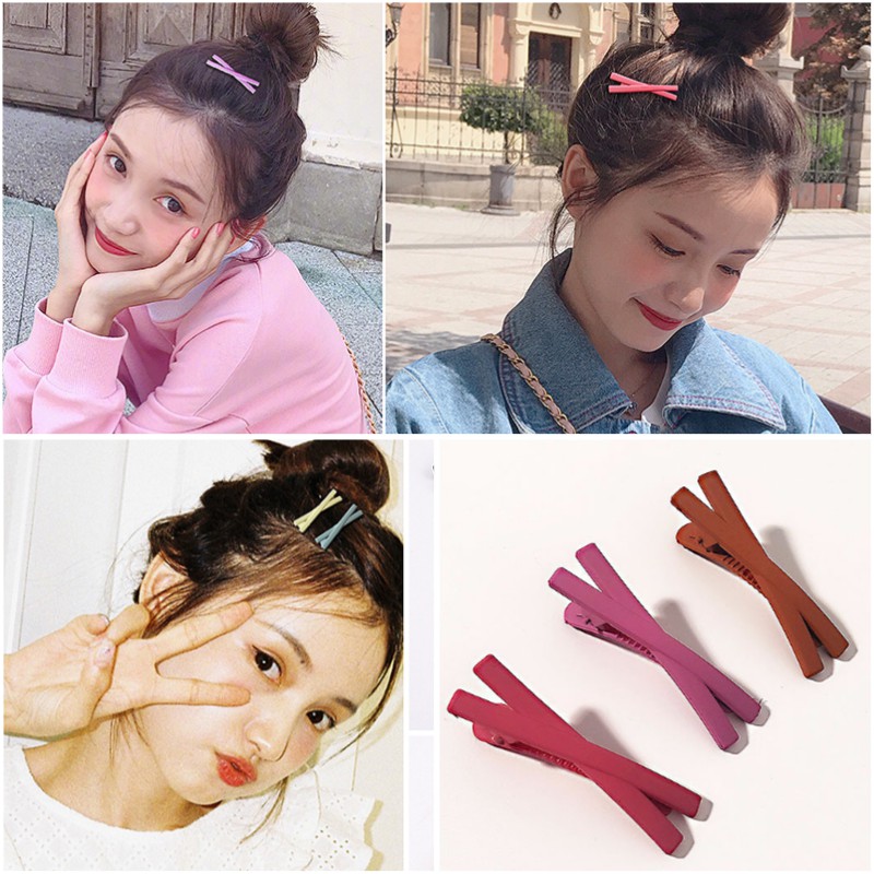 Kẹp tóc COZOKC màu trơn đơn giản phong cách Hàn Quốc