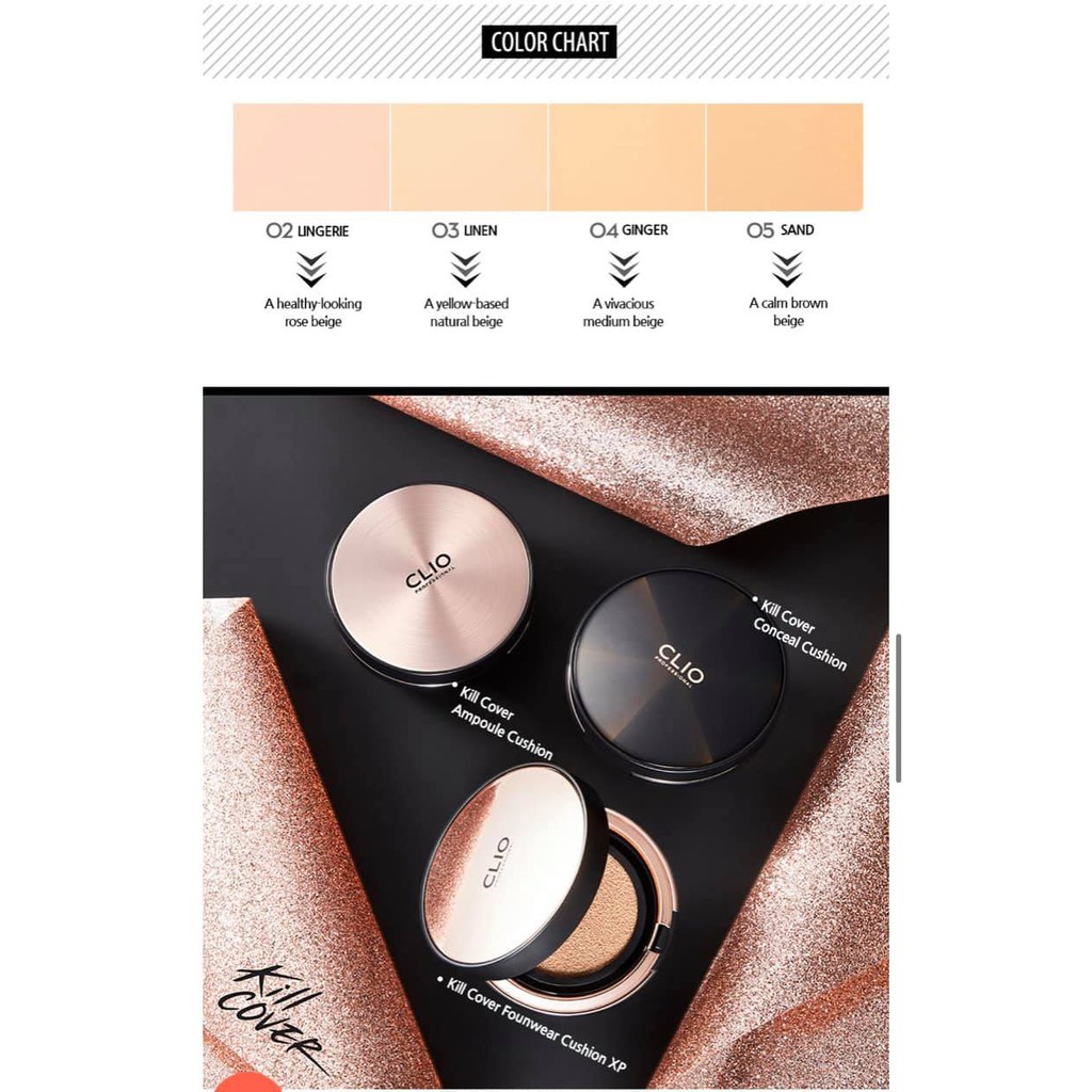 Phấn Nước Clio Kill Cover Cushion XP SPF 50+ PA +++ (KÈM LÕI) | BigBuy360 - bigbuy360.vn