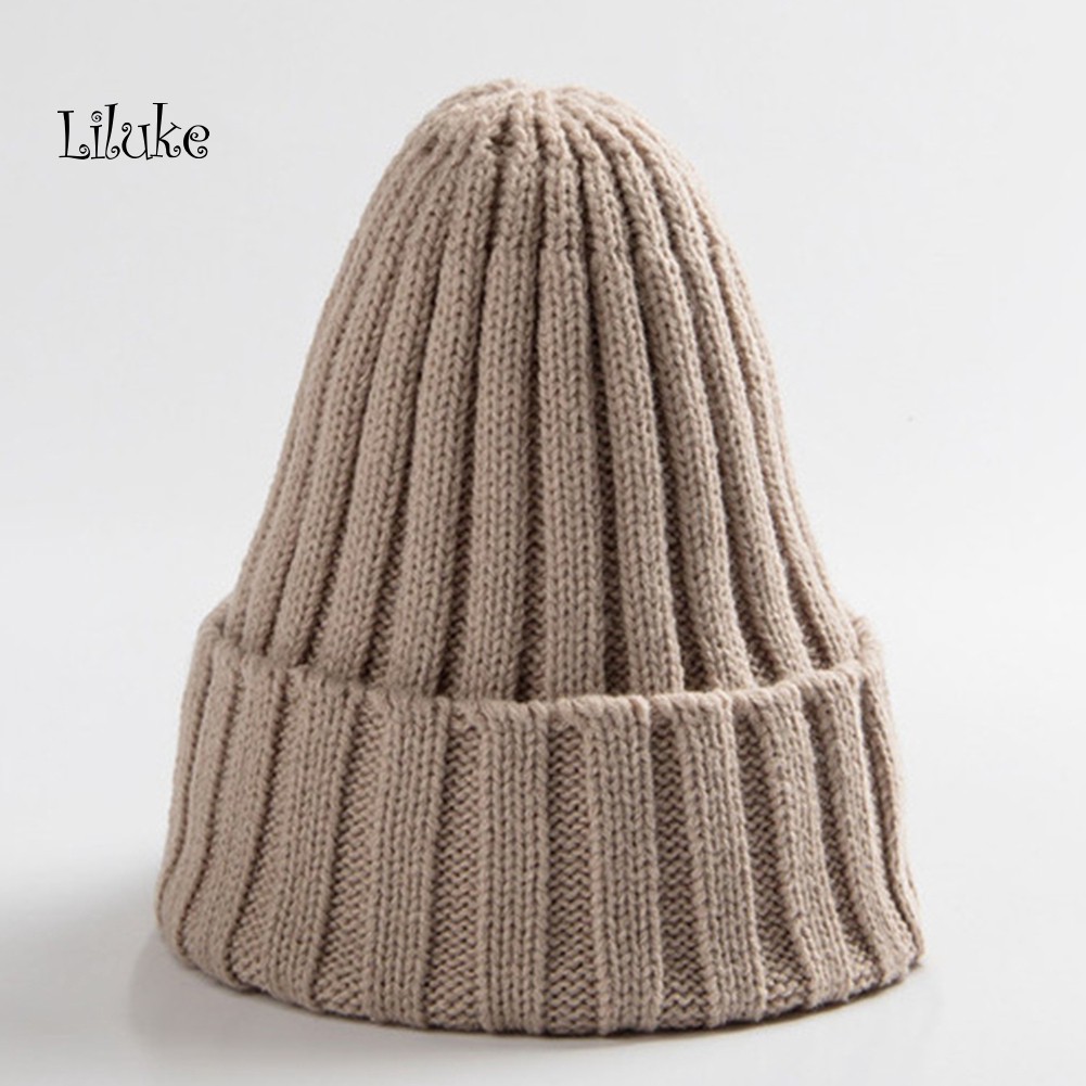 Mũ Beanie Dệt Kim Unisex Mềm Mại Màu Trơn Phong Cách Hiphop