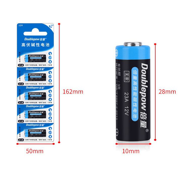 Vỉ 5 pin 23A 12v cho chuông cửa, bút trình chiếu...