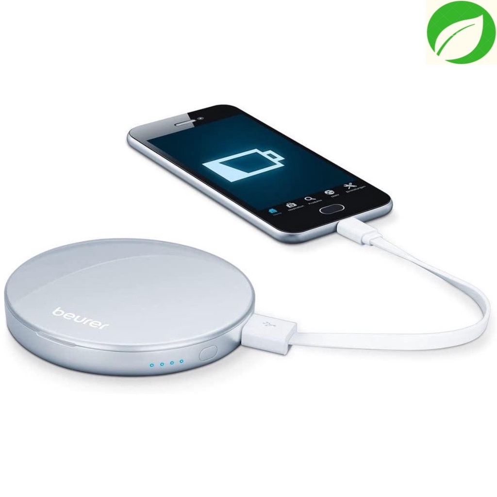 Gương 2in1 trang điểm tích hợp sạc dự phòng Beurer BS39 (Trắng)