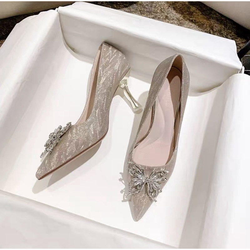 Hàng order - Giày cao gót mũi đính đá sang chảnh