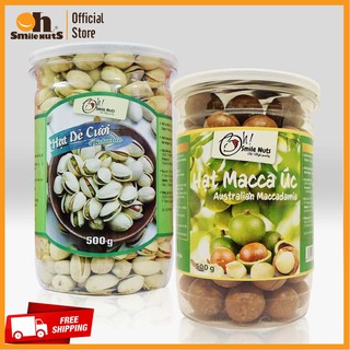 Combo Hạt Dẻ Cười Mỹ 500g + Hạt Macca Úc nứt vỏ 500g