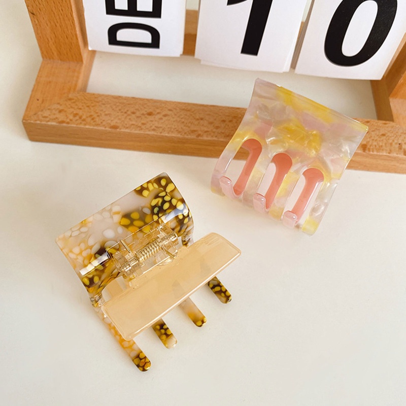 Flgo Kẹp Tóc Càng Cua Hình Vuông Màu Sắc Phù Hợp Với Nữ Không Trượt