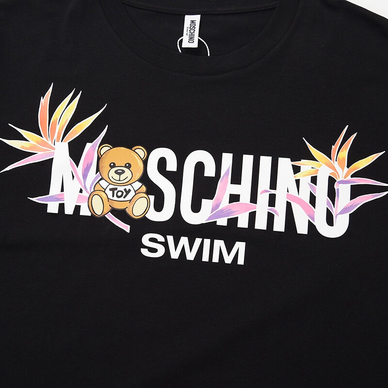 Áo Thun Cotton Tay Ngắn Cổ Tròn In Chữ Moschino Dành Cho Nam 0555