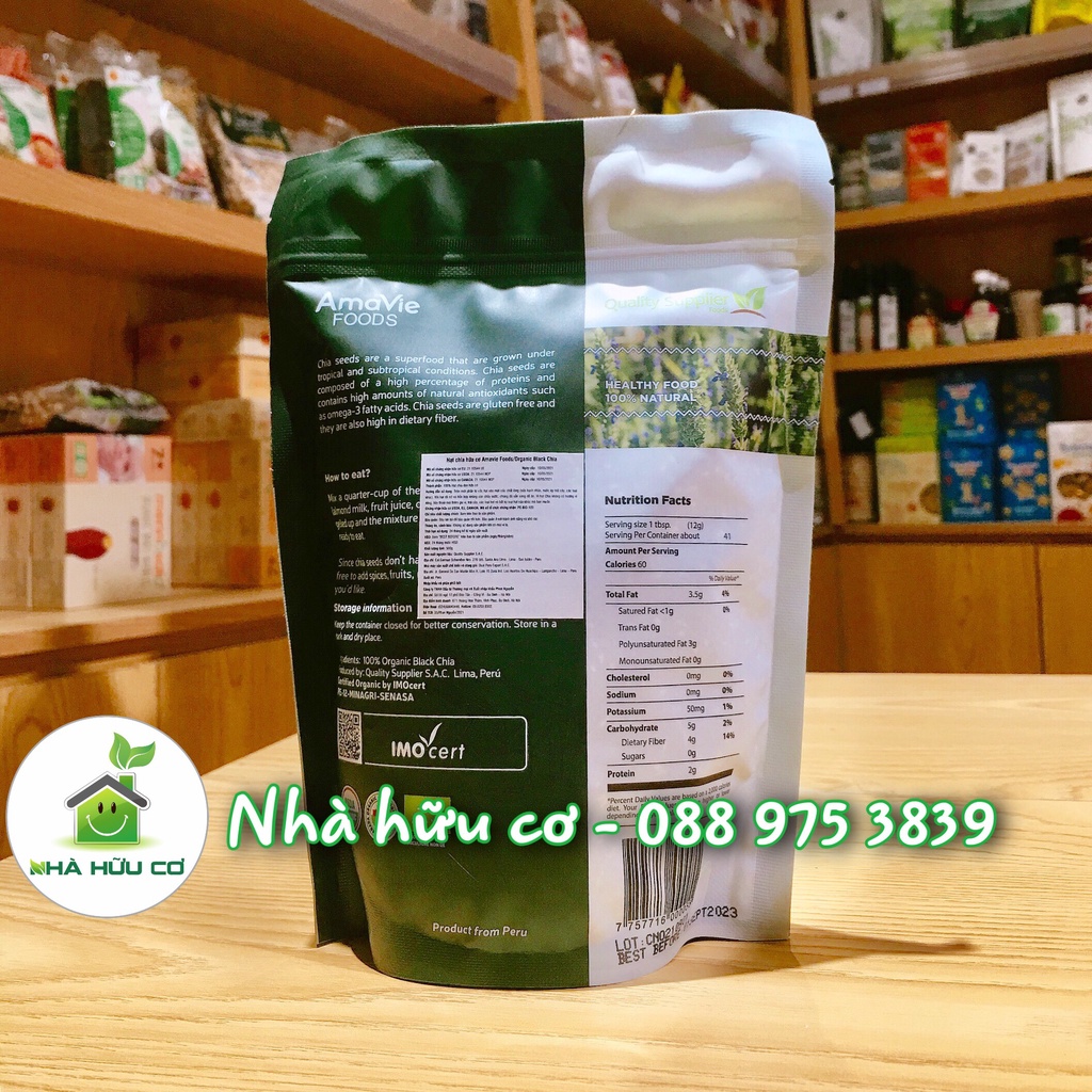 Hạt chia hữu cơ AMAVIE FOOD 500g/250g/100g - Hsd: 09/2024