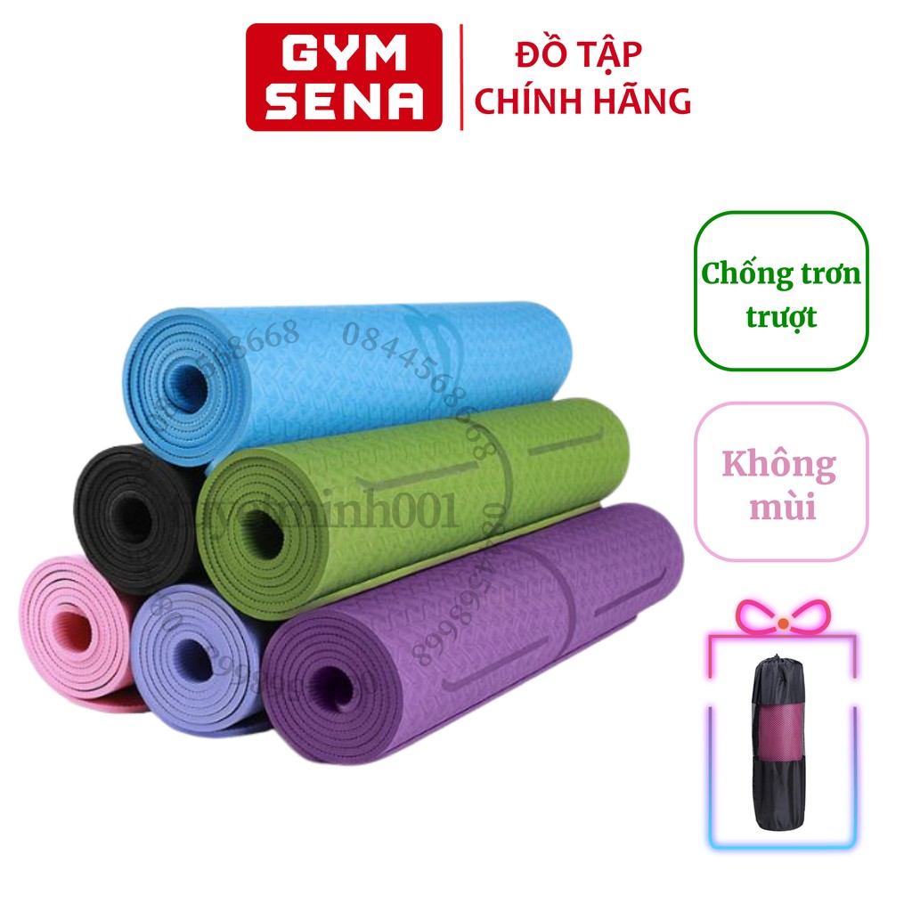 Thảm Tập Yoga Cao Cấp 6mm Chống trơn trượt, không mùi