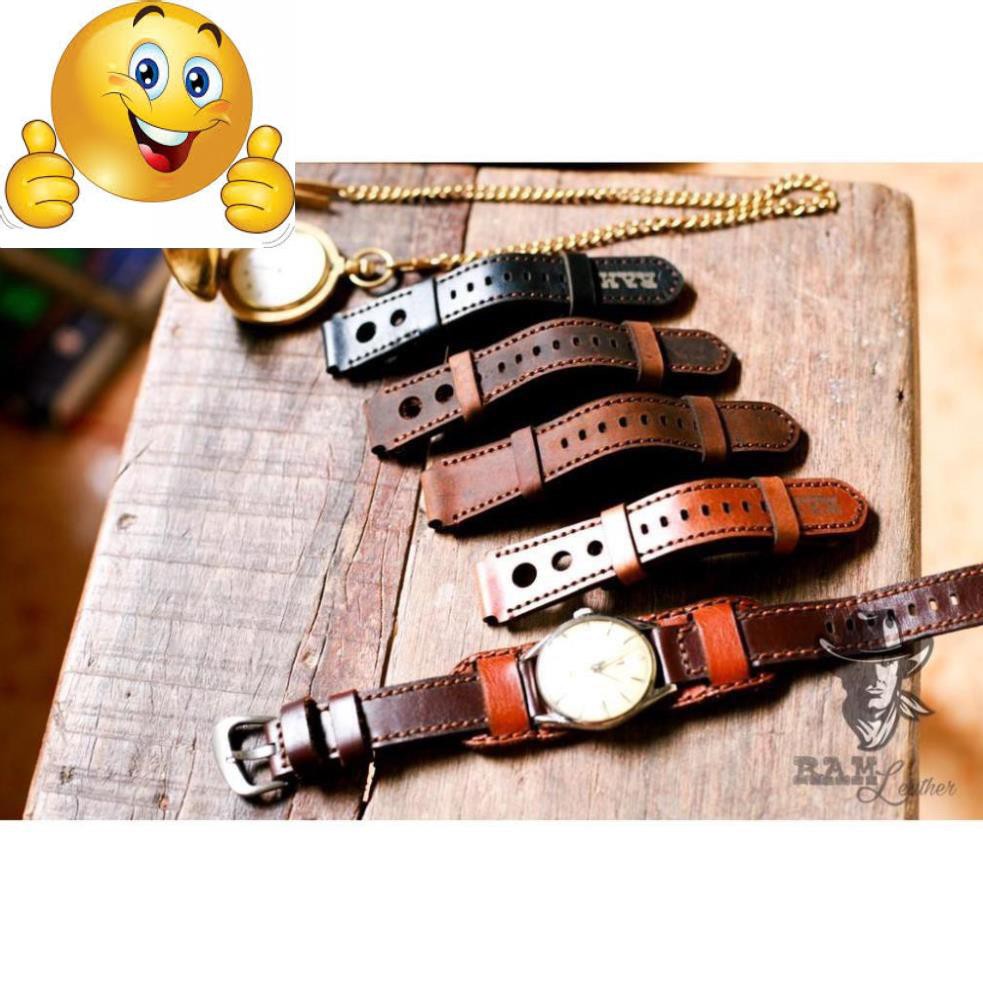 TỔNG HỢP DÂY ĐỒNG HỒ DA BÒ THẬT SIZE 18MM CAO CẤP - CHÍNH HÃNG RAM LEATHER .