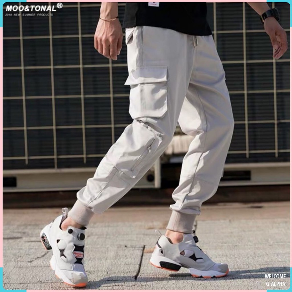 Quần jogger kaki túi hộp unisex G-ALPHA Dây Kéo DướI, quần jogger kaki ulzzang G-ALPHA - F003