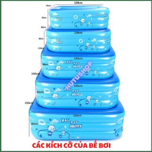 [HOT] 💥HÀNG CAO CẤP💥 Bể Bơi cho bé 1M3 thành cao ( 130x90xCao55Cm) Bể bơi Phao 3 Tầng Cho Bé, Có Đáy Chống Trượt, An T