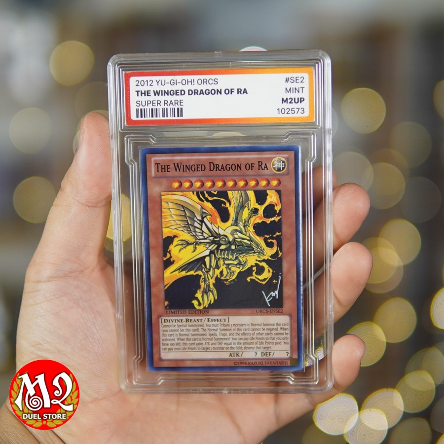 Lá thẻ bài Yugioh ORCS-ENSE2 The Winged Dragon Of Ra - Super Rare - Bảo quản theo tiêu chuẩn M2UP