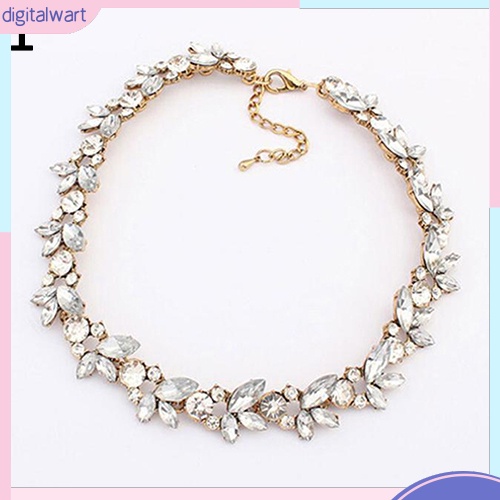 Dây chuyền mặt hình hoa lá đính đá phong cách thanh lịch cho nữ