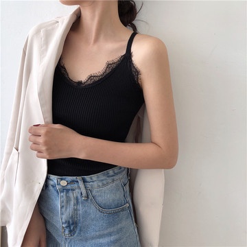 Áo Thun Đan Len Hai Dây Hở Lưng Cổ Chữ V Thời Trang Mùa Hè Sành Điệu Cho Nữ