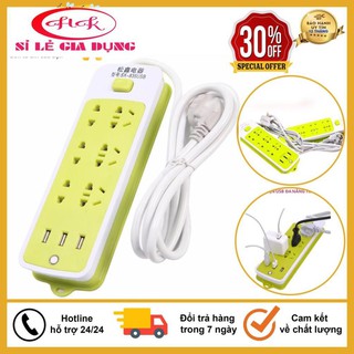 Ổ Cắm Điện Đa Năng Chống Giật 6 Lỗ, 3 Cổng USB, Đa Năng Tiện Dụng
