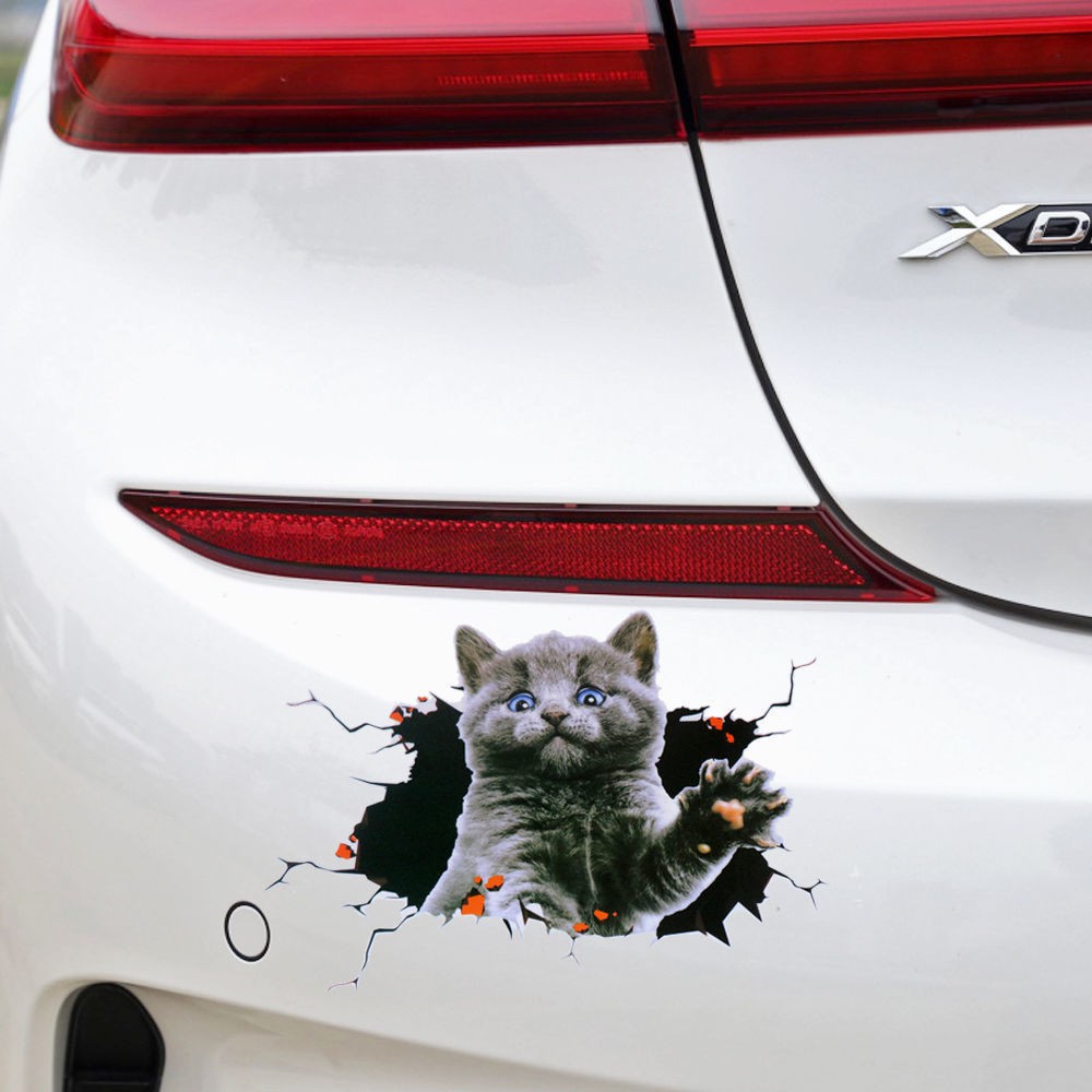 Sglink Miếng Dán Trang Trí Xe Hơi Hình Mèo Hoạt Hình Ba Chiều Dễ Thương