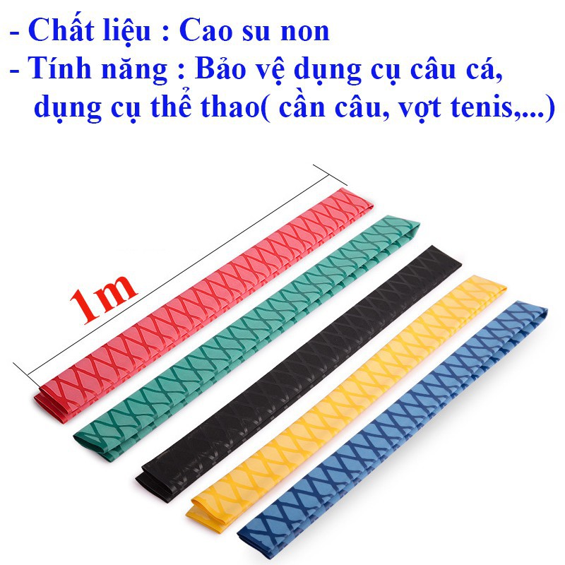 Màng Co nhiệt Chuyên Bọc Cần Câu, Cán Vợt Cầu Lông, Xe Đạp Dài 1m, Nhiều Đường Kính, Nhiều Màu Sắc