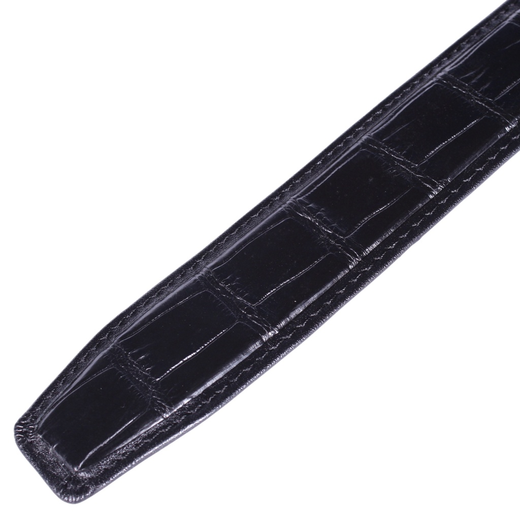 Dây nịt nam da cá sấu Huy Hoàng viền da 3,5P màu đen HP4811
