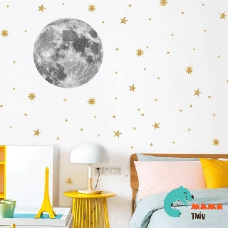 Decal Dán Tường Họa Tiết Mặt trời + Sao FX64081