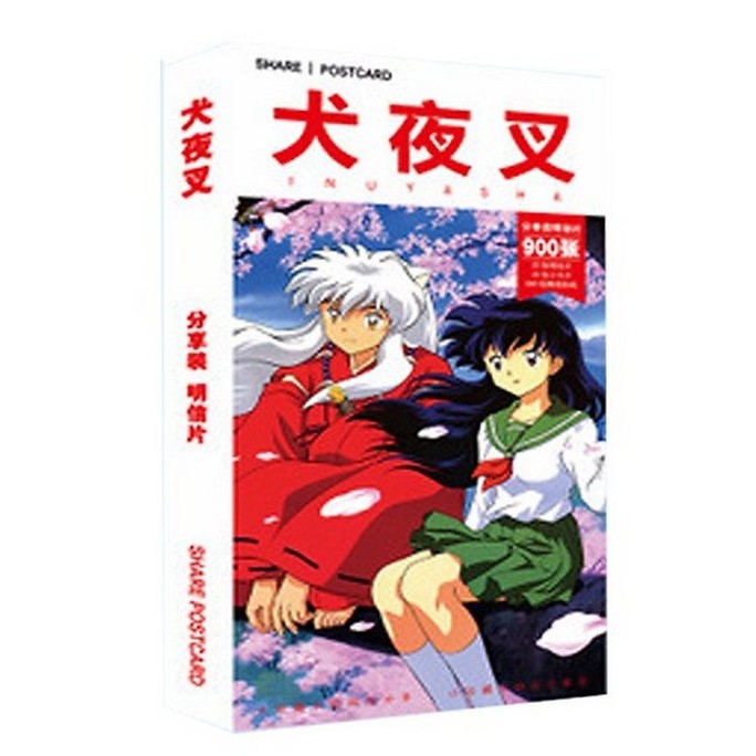 Hộp ảnh Postcard InuYasha Khuyển Dạ Xoa bộ ảnh có ảnh dán sticker anime chibi quà tặng dễ thương xinh xắn độc đáo