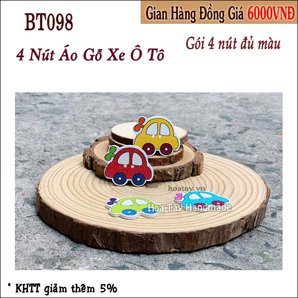 Nút Áo Gỗ Hình Xe Ô Tô BT098