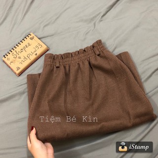CHÂN VÁY LEN DẠ MIDI DẬP LI KÈM ĐAI