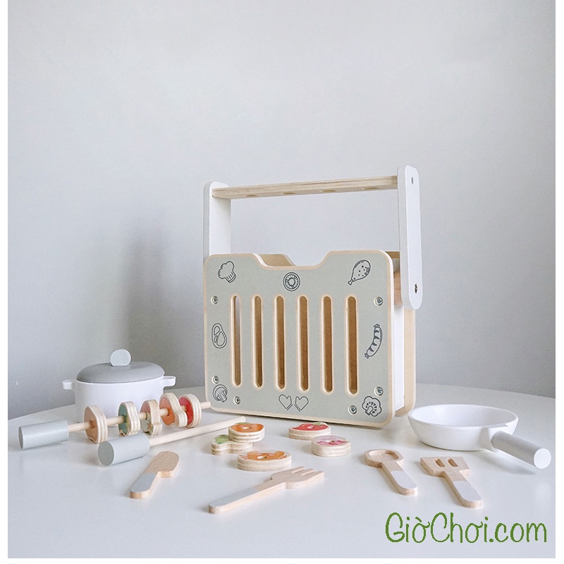 Đồ chơi nhà bếp kết hợp vỉ nướng BBQ