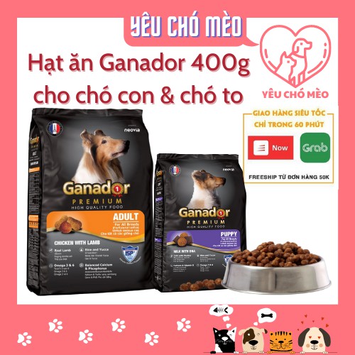 [Mã PET50K giảm Giảm 10% - Tối đa 50K đơn từ 250K] Thức Ăn cho Chó Hạt Khô Ganador Dành Cho Chó Con 400g