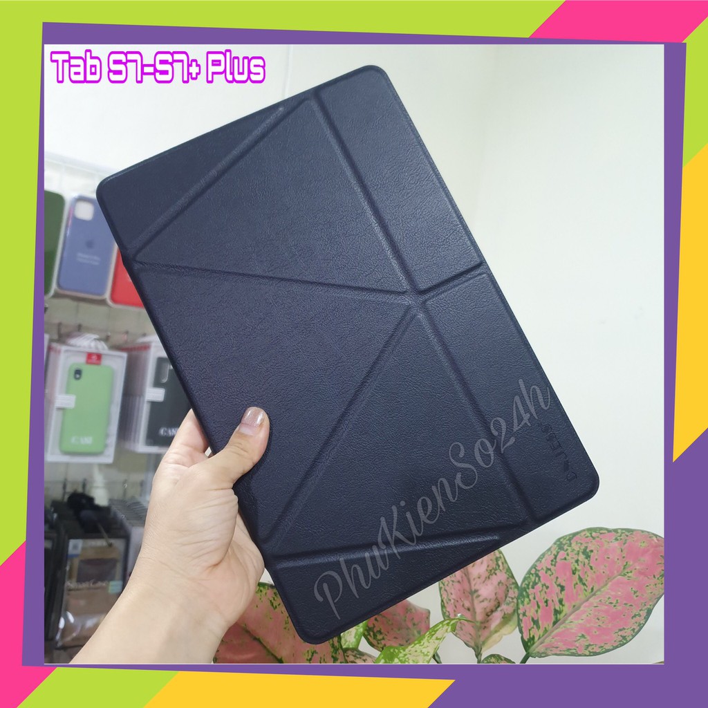 Bao da Samsung Galaxy Tab S7 SM-T870, Tab S7+ Plus SM-P970 chính hãng ONJESS lưng silicon trong