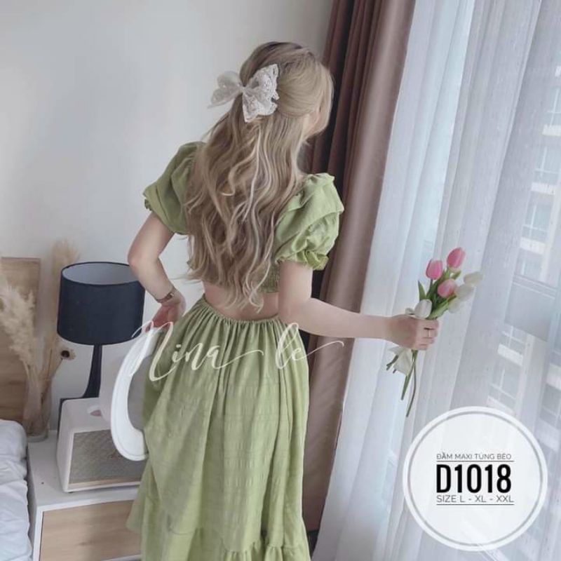 Đầm maxi tùng bèo