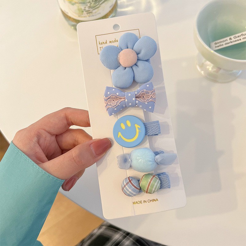 Set 5 kẹp tóc cho bé phong cách Hàn Quốc BQSHOP