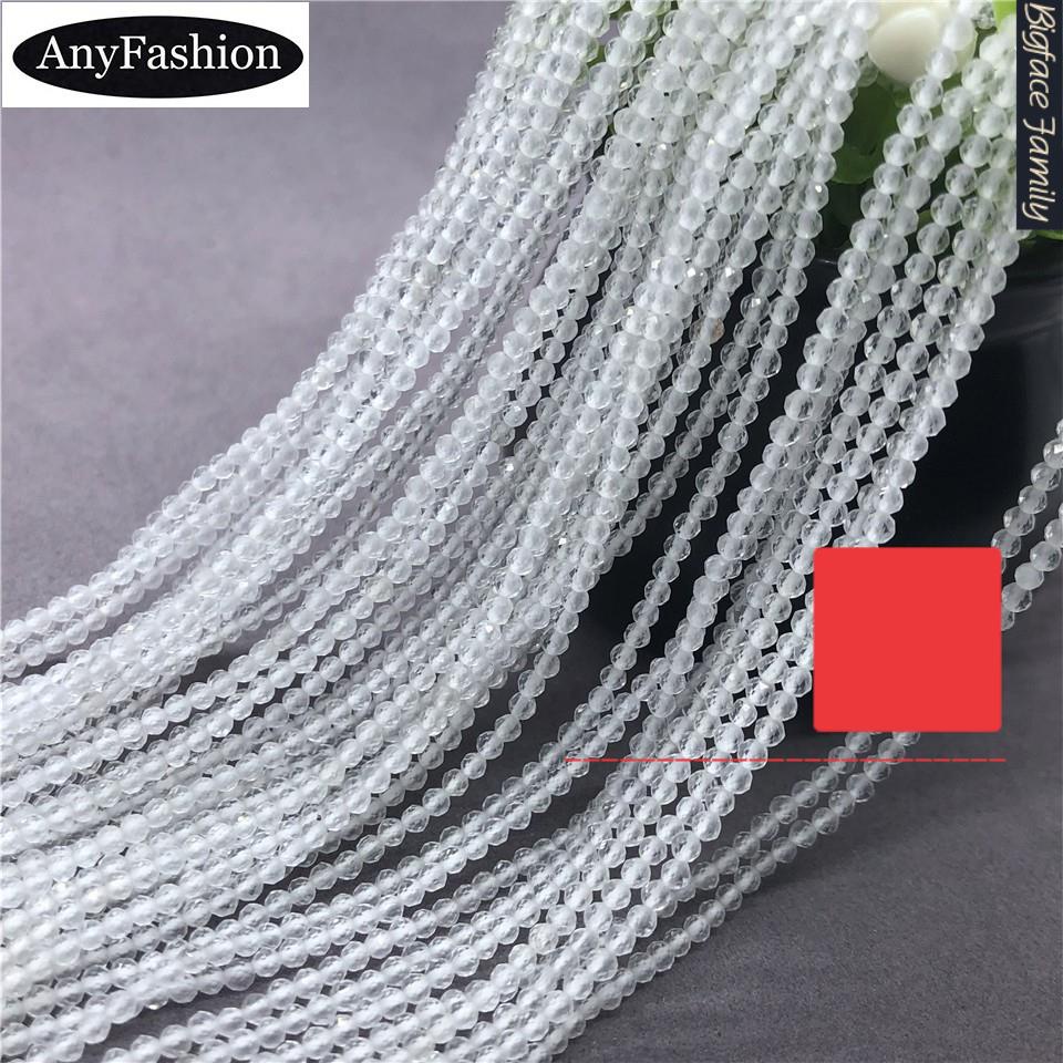 Hạt đá thạch anh trắng tự nhiên 2/3mm dùng làm trang sức thủ công
