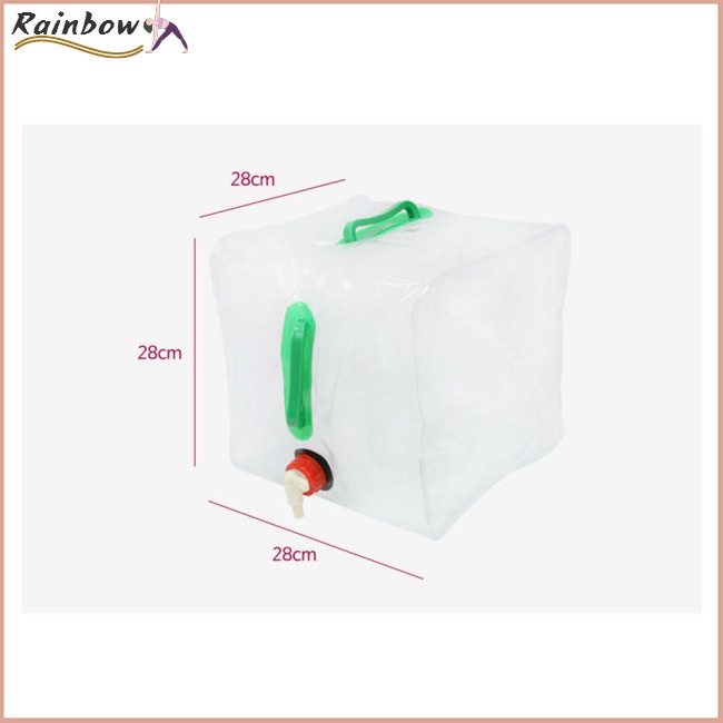 Túi Đựng Nước Sinh Tồn Trong Suốt Dung Tích 20L Có Thể Gấp Gọn Tiện Dụng Mang Theo Du Lịch Cắm Trại