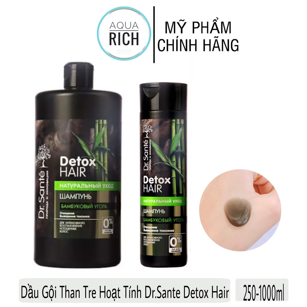 Dầu Gội Detox Tóc Và Da Đầu Chiết Xuất Than Tre Hoạt Tính Dr. Sante Detox Hair 250 ml - 1000ml