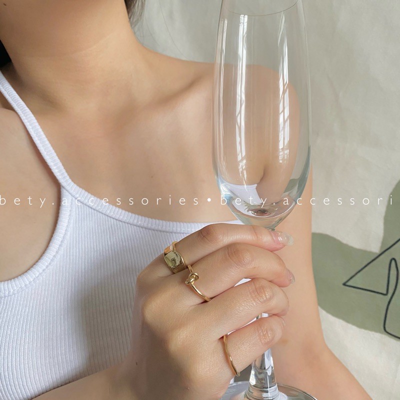 Set nhẫn 3 chiếc Teri phong cách hàn quốc (2 màu)